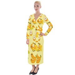 Banana Cichlid Velvet Maxi Wrap Dress