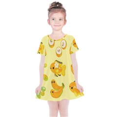 Banana Cichlid Kids  Simple Cotton Dress by artworkshop