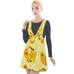 Banana Cichlid Plunge Pinafore Velour Dress by artworkshop