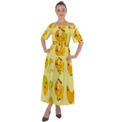 Banana Cichlid Shoulder Straps Boho Maxi Dress  by artworkshop