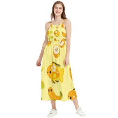 Banana Cichlid Boho Sleeveless Summer Dress by artworkshop