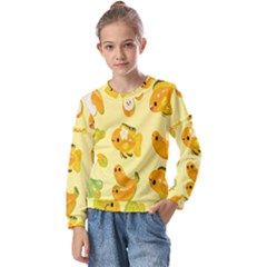 Banana Cichlid Kids  Long Sleeve Tee With Frill 