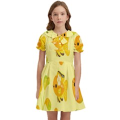 Banana Cichlid Kids  Bow Tie Puff Sleeve Dress by artworkshop