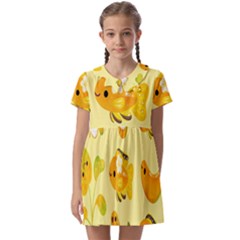 Banana Cichlid Kids  Asymmetric Collar Dress by artworkshop