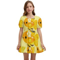 Banana Cichlid Kids  Short Sleeve Dolly Dress by artworkshop