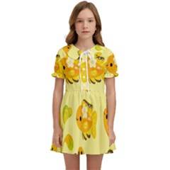 Banana Cichlid Kids  Sweet Collar Dress by artworkshop