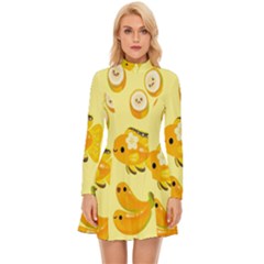 Banana Cichlid Long Sleeve Velour Longline Dress