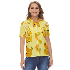 Banana Cichlid Women s Short Sleeve Double Pocket Shirt