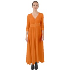 Orange Button Up Boho Maxi Dress