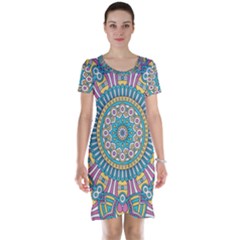 Mandala 01 Short Sleeve Nightdress by zappwaits