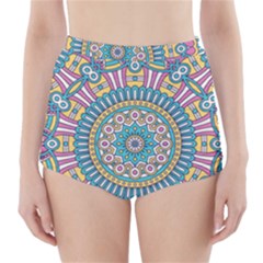 Mandala 01 High-waisted Bikini Bottoms by zappwaits