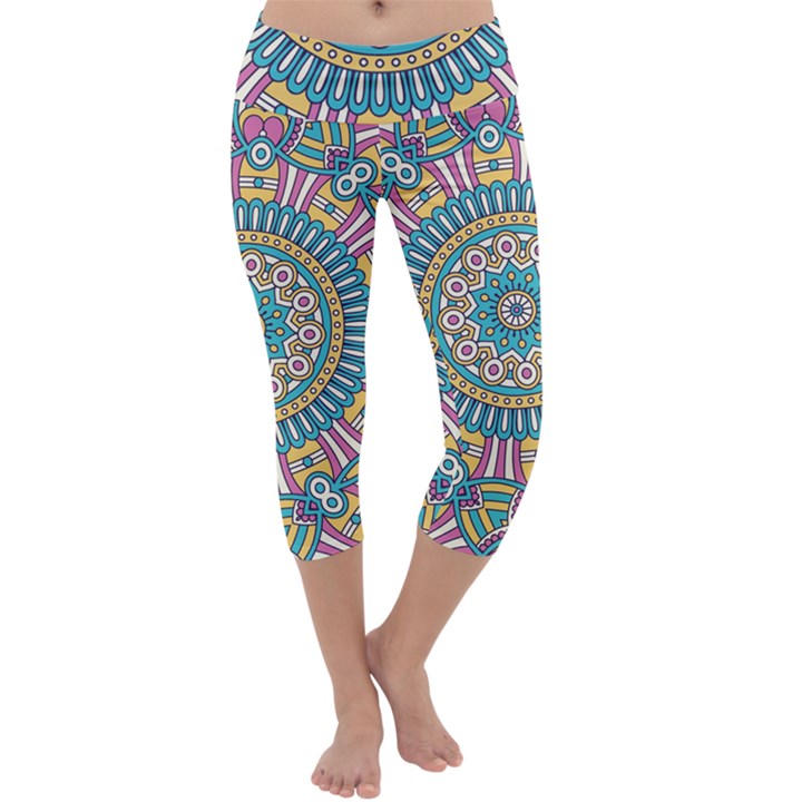 Mandala 01 Capri Yoga Leggings