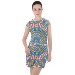 Mandala 01 Drawstring Hooded Dress by zappwaits