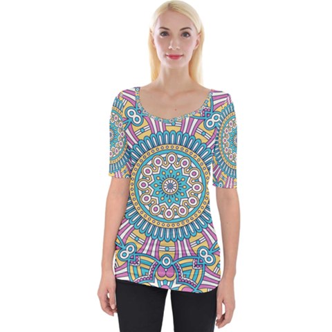 Mandala 01 Wide Neckline Tee by zappwaits