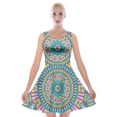 Mandala 01 Velvet Skater Dress by zappwaits