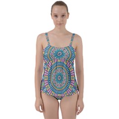 Mandala 01 Twist Front Tankini Set by zappwaits