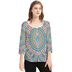 Mandala 01 Chiffon Quarter Sleeve Blouse by zappwaits