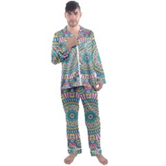 Mandala 01 Men s Long Sleeve Satin Pajamas Set by zappwaits