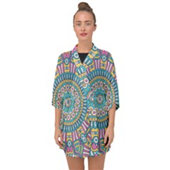 Mandala 01 Half Sleeve Chiffon Kimono by zappwaits