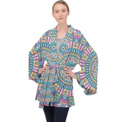 Mandala 01 Long Sleeve Velvet Kimono  by zappwaits