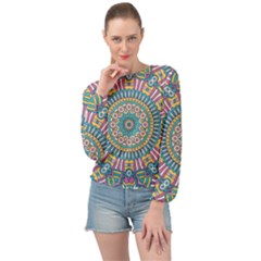 Mandala 01 Banded Bottom Chiffon Top by zappwaits