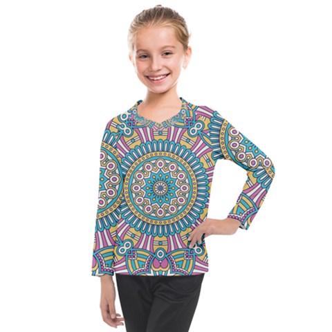 Mandala 01 Kids  Long Mesh Tee by zappwaits