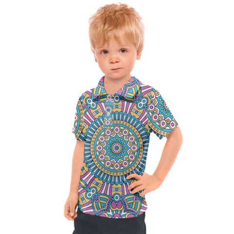 Mandala 01 Kids  Polo Tee by zappwaits