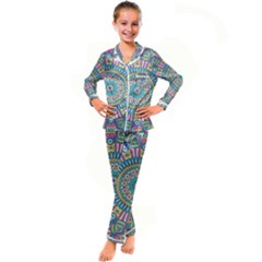 Mandala 01 Kid s Satin Long Sleeve Pajamas Set by zappwaits