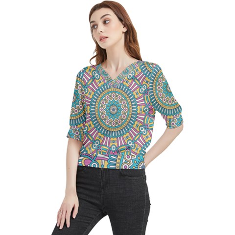 Mandala 01 Quarter Sleeve Blouse by zappwaits