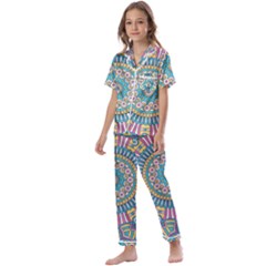 Mandala 01 Kids  Satin Short Sleeve Pajamas Set by zappwaits