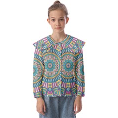 Mandala 01 Kids  Peter Pan Collar Blouse by zappwaits