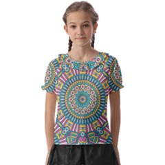 Mandala 01 Kids  Frill Chiffon Blouse by zappwaits