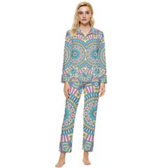 Mandala 01 Womens  Long Sleeve Velvet Pocket Pajamas Set by zappwaits