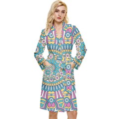 Mandala 01 Long Sleeve Velour Robe by zappwaits