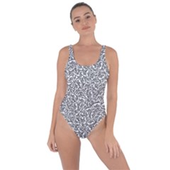 Black And White Hello Text Motif Random Pattern Bring Sexy Back Swimsuit by dflcprintsclothing