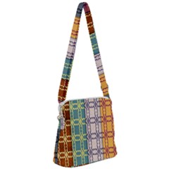 Grungy Vintage Patterns Zipper Messenger Bag