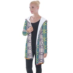 Grungy Vintage Patterns Longline Hooded Cardigan by artworkshop