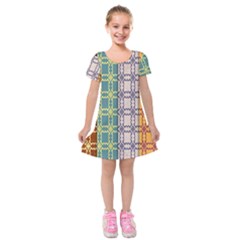 Grungy Vintage Patterns Kids  Short Sleeve Velvet Dress