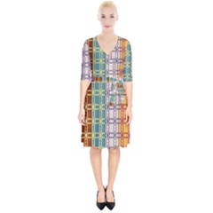 Grungy Vintage Patterns Wrap Up Cocktail Dress