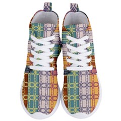 Grungy Vintage Patterns Women s Lightweight High Top Sneakers by artworkshop