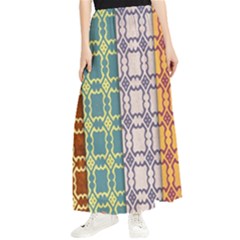 Grungy Vintage Patterns Maxi Chiffon Skirt