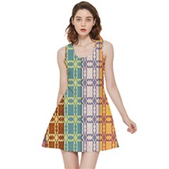 Grungy Vintage Patterns Inside Out Reversible Sleeveless Dress