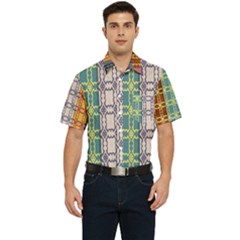 Grungy Vintage Patterns Men s Short Sleeve Pocket Shirt 