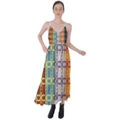 Grungy Vintage Patterns Tie Back Maxi Dress