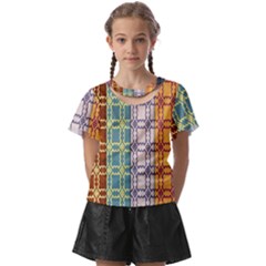 Grungy Vintage Patterns Kids  Front Cut Tee by artworkshop