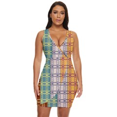 Grungy Vintage Patterns Draped Bodycon Dress