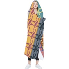 Grungy Vintage Patterns Wearable Blanket