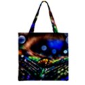 Peacock Feather Drop Zipper Grocery Tote Bag View1