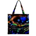 Peacock Feather Drop Zipper Grocery Tote Bag View2