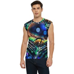 Peacock Feather Drop Men s Raglan Cap Sleeve Tee